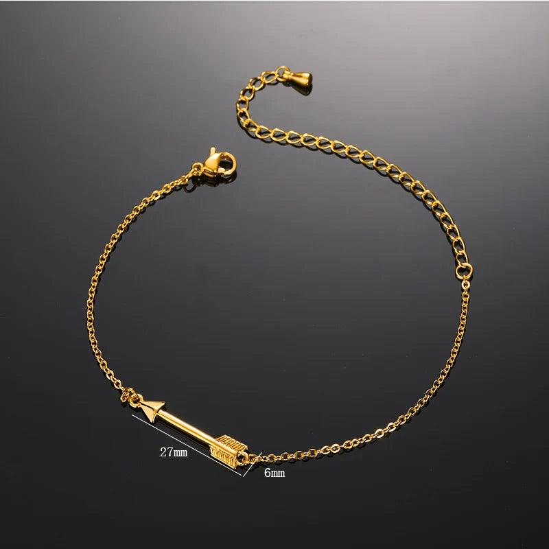 Stainless Steel Arrow Bracelets For Women Adjustable Chain Cuff Bracelets Fashion Party Jewelry Gifts