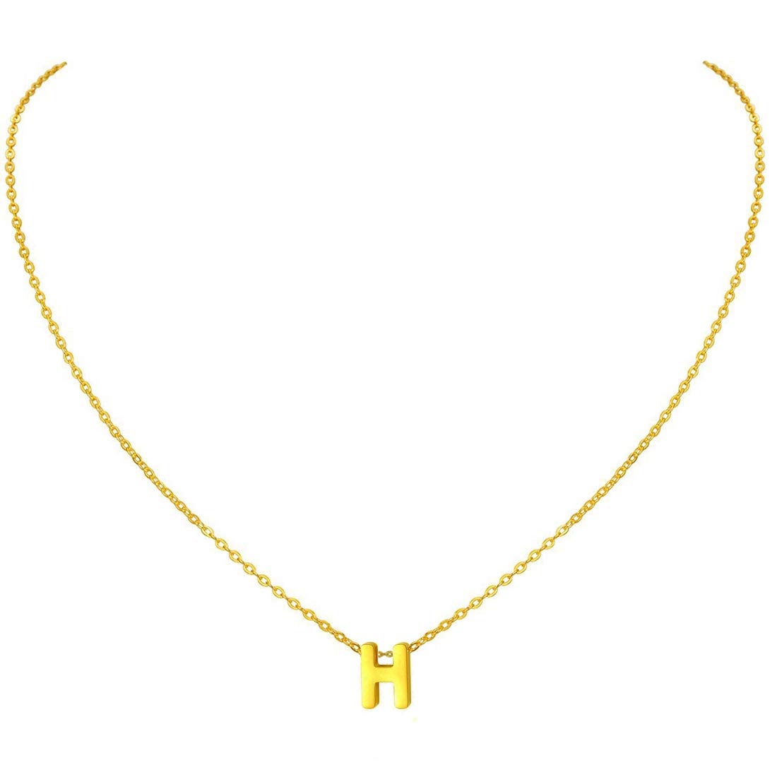 18K Gold Plated Stainless Steel Initial Necklace Dainty Personalized Letter H Necklace for Women Girls
