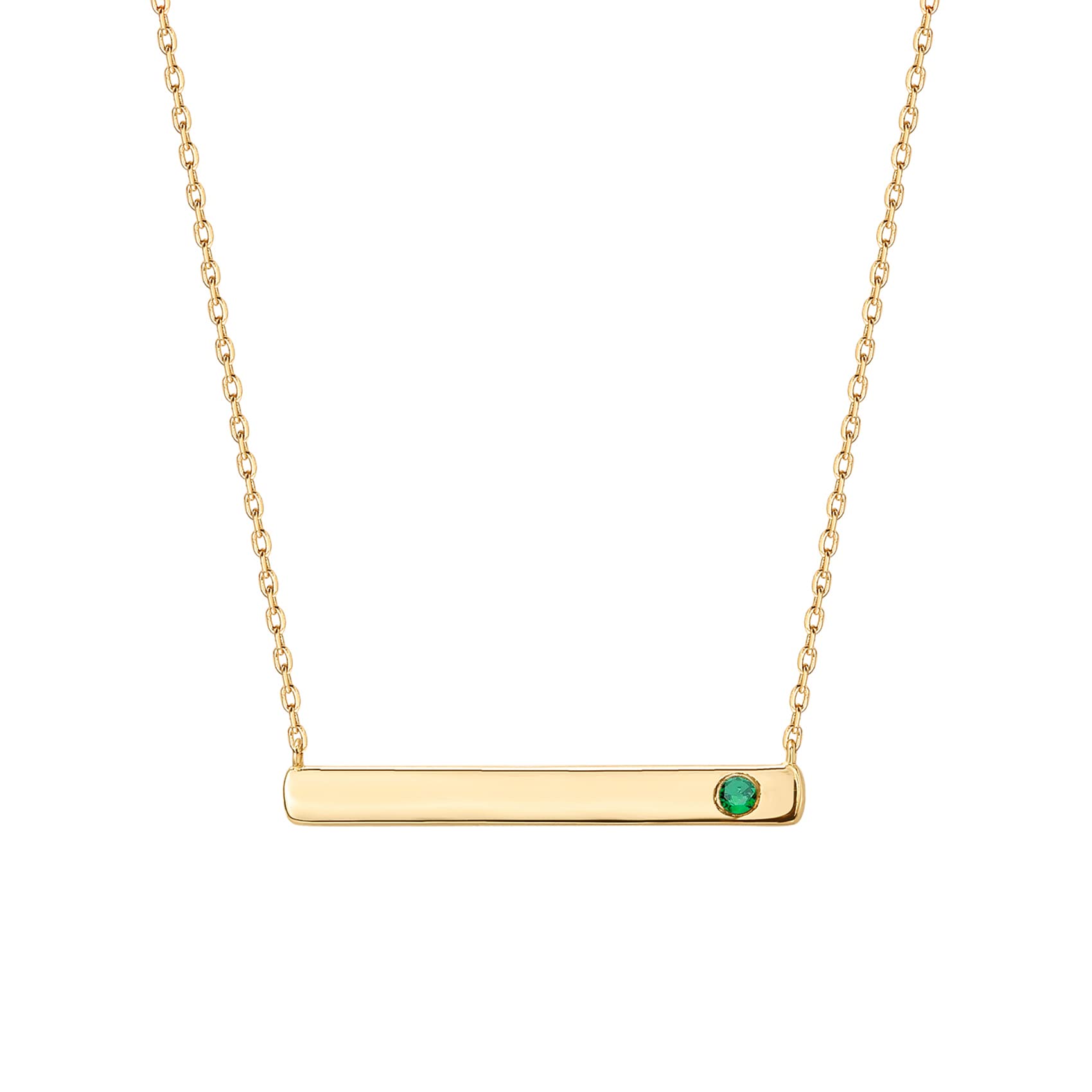 Decent 14K Gold Plated Crystal Birthstone Bar Necklace | Dainty Necklace | Gold Necklaces for Women | May